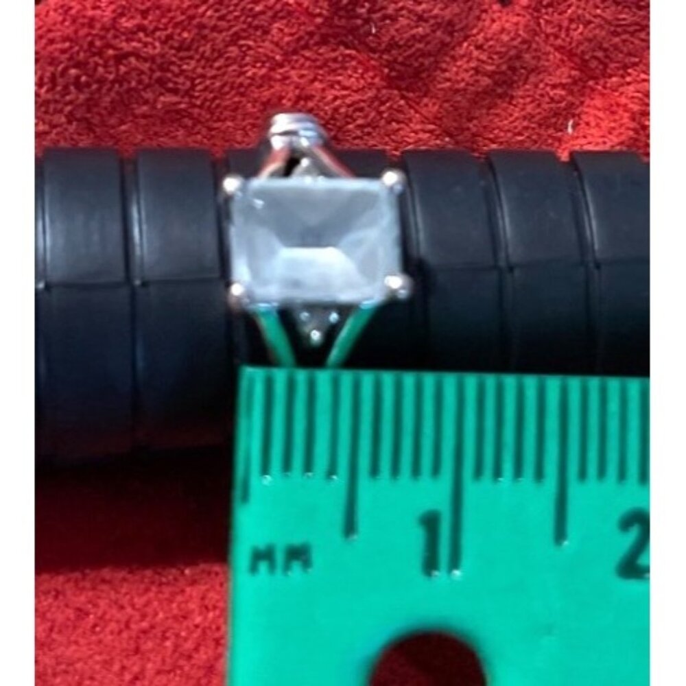 14k white Gold Aquamarine and Diamond Ring Signed Stunning Gift! Please Read - Picture 11 of 13